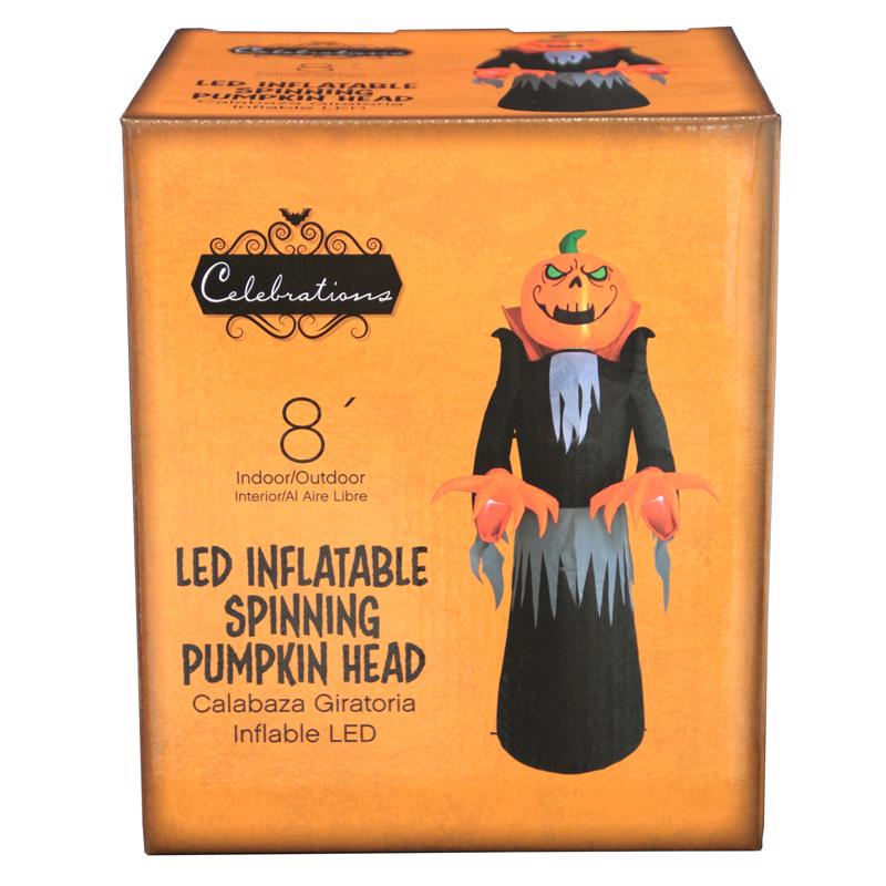 Celebrations Four Season 8 ft. LED Prelit Spinning Pumkin Head Inflatable