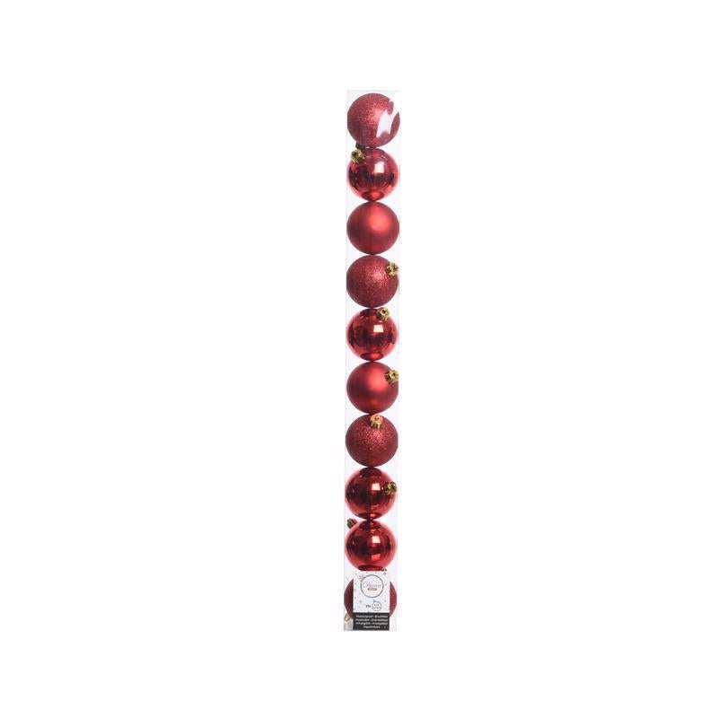 Decoris Red Shatterproof Baubles Ornaments 2 in., Pack of 16