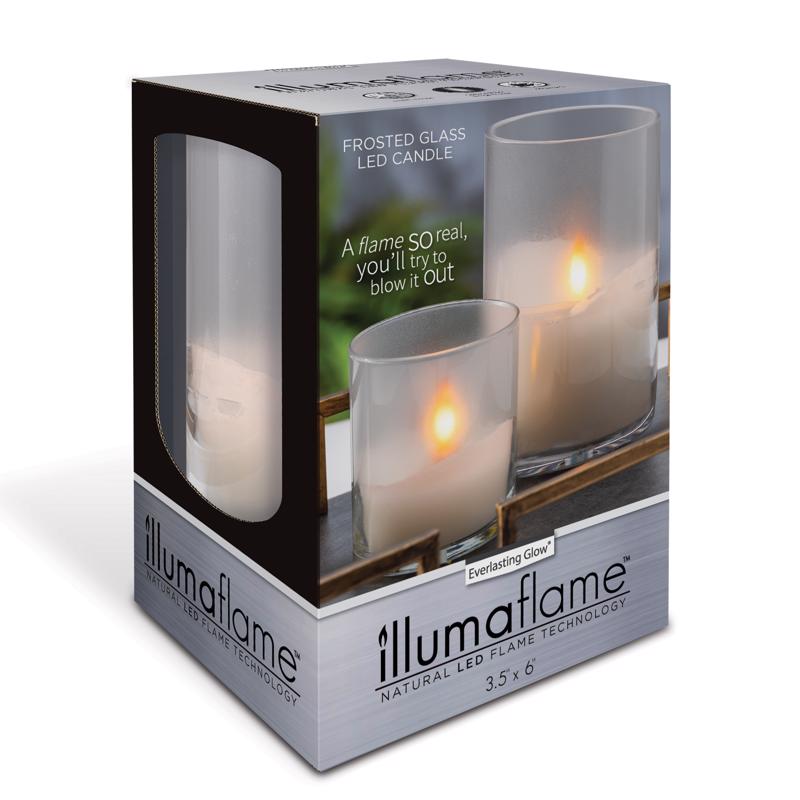Everlasting Glow White No Scent Scent Flameless Hand Poured Candle, Pack of 6
