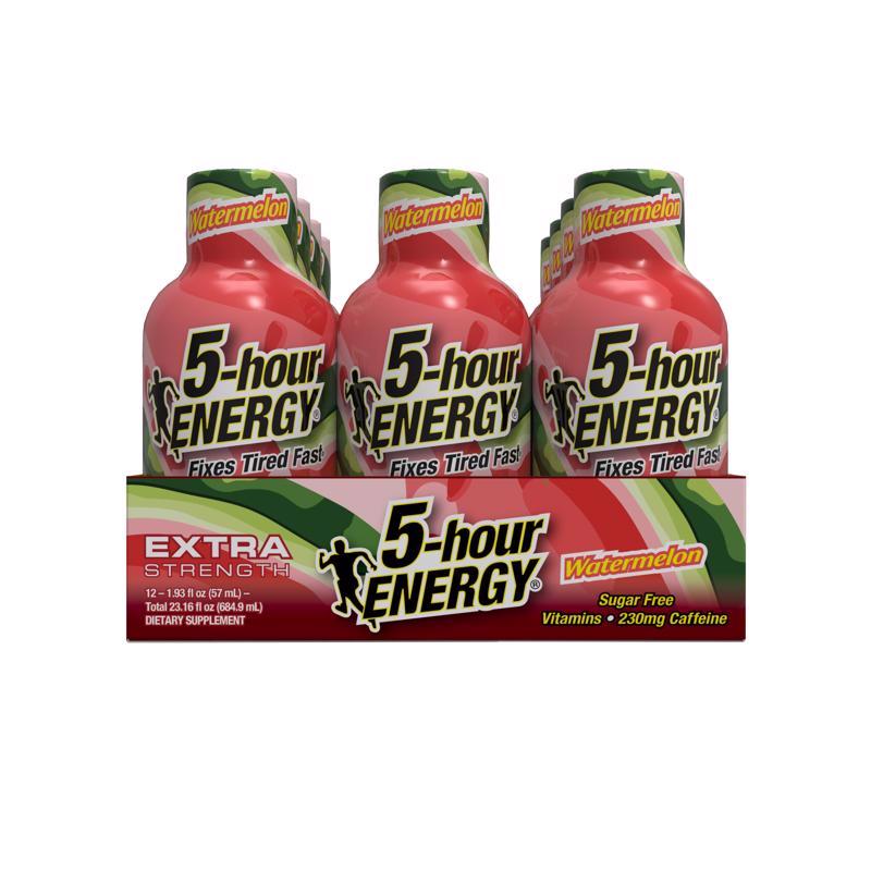5-hour Energy Watermelon Sugar Free Watermelon Energy Shot 1.93 oz, Pack of 12