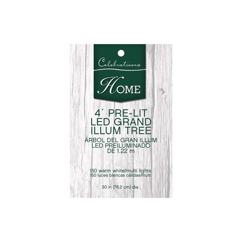 Celebrations 4 ft. Pencil LED 150 ct Grand Illum Color Changing Christmas Tree