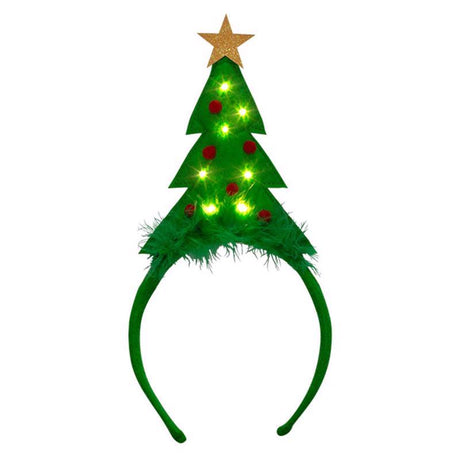 Dyno Tree with LED Lights Headband Felt 1 pk, Pack of 12