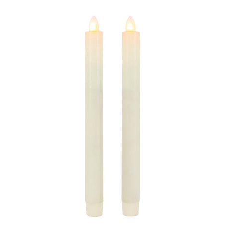 Gerson LED Bisque Aurora Flame Taper Candle 10 in., Pack of 6