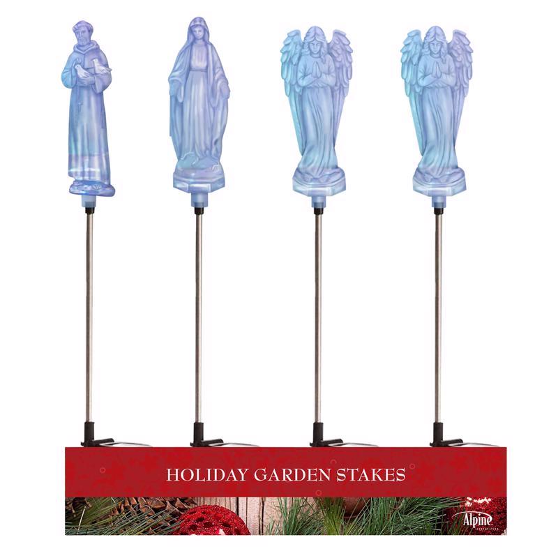 Alpine LED St. Francis/Mary/Angel 34 in. Pathway Decor, Pack of 20