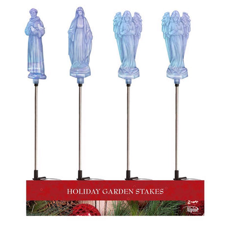 Alpine LED St. Francis/Mary/Angel 34 in. Pathway Decor, Pack of 20