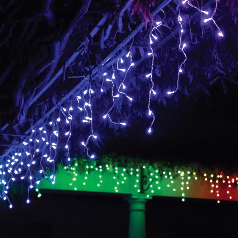 Twinkly LED Mini Multicolored/Warm White 190 ct Icicle Christmas Lights
