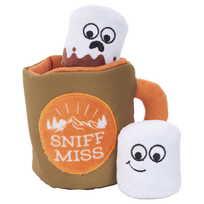 Bark Multicolored Plush Sniff Miss Dog Toy 1 pk, Pack of 3