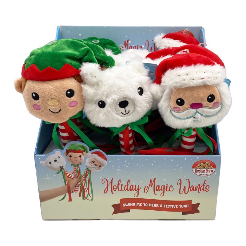 Cuddle Barn Multicolored Santa/Elf/Polar Bear Animated Decor 11 in., Pack of 12
