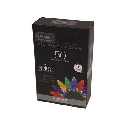 Celebrations Platinum LED C6 Multicolored Duet 50 ct String Christmas Lights 25 ft.