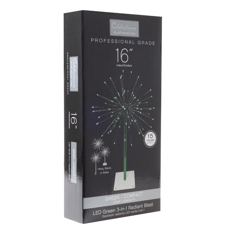 Celebrations LED Green 3-in-1 Radiant Blast 16 in. Pathway Decor