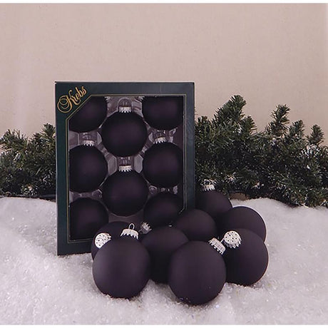 Christmas By Krebs Ebony Velvet Ball Ornaments 2-5/8 in., Pack of 12