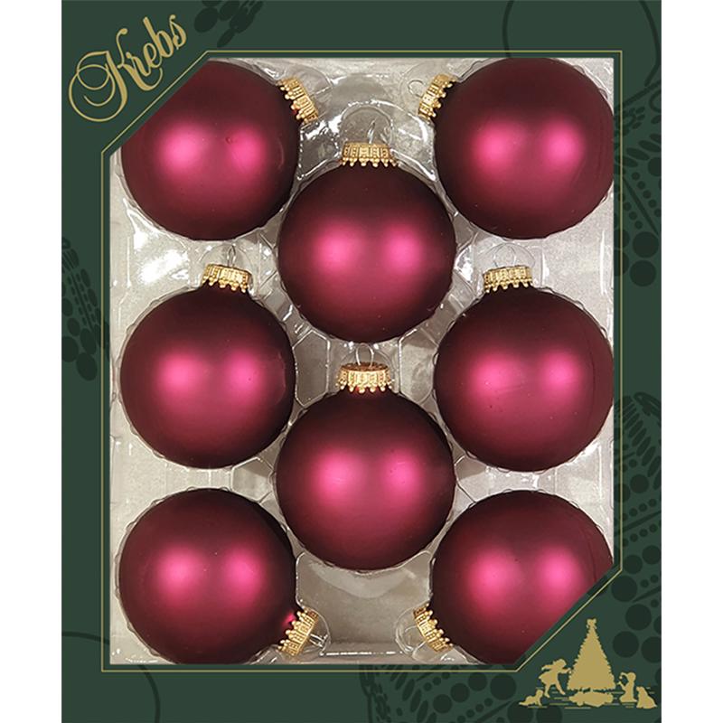 Christmas By Krebs Garnet Velvet Ball Ornament 2-5/8 in., Pack of 12