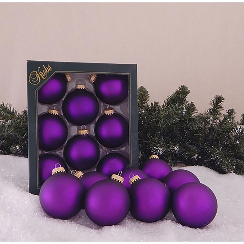 Christmas By Krebs Purple Magic Velvet Ball Ornament 2-5/8 in., Pack of 12