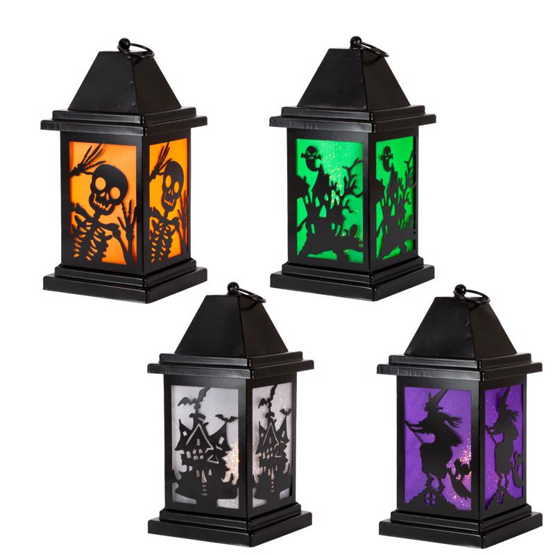 Gerson 12.2 in. Lantern Halloween Decor, Pack of 8