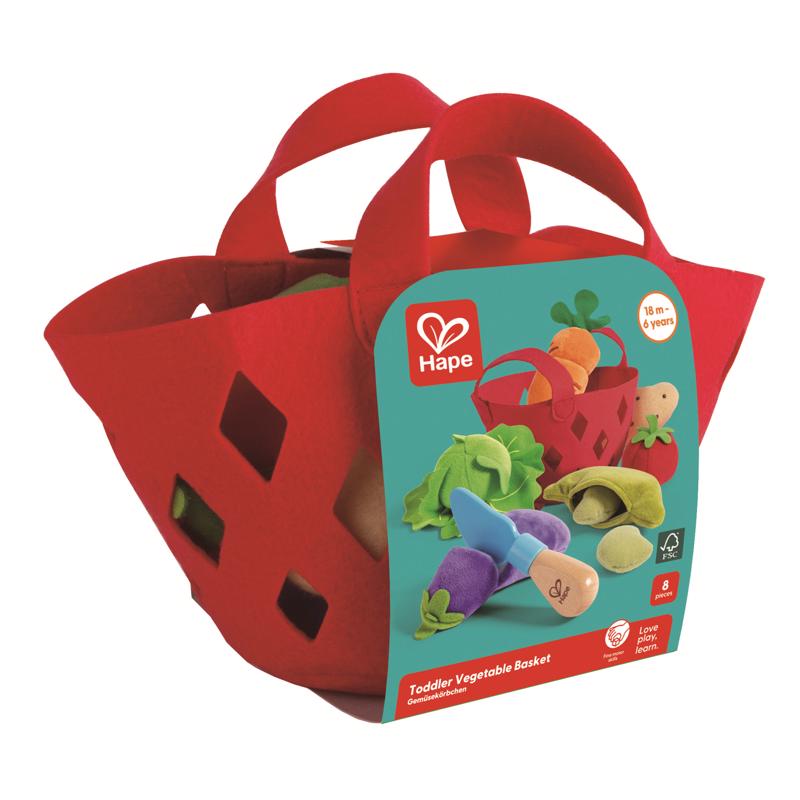 Hape Soft Toy Vegetable Basket Red 8 pc