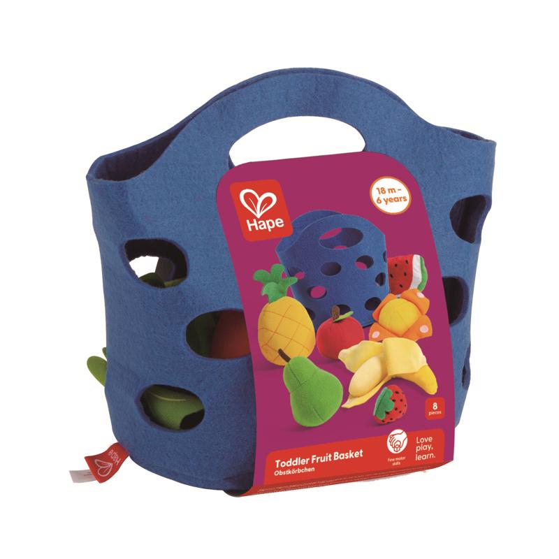 Hape Soft Toy Fruit Basket Blue 8 pc