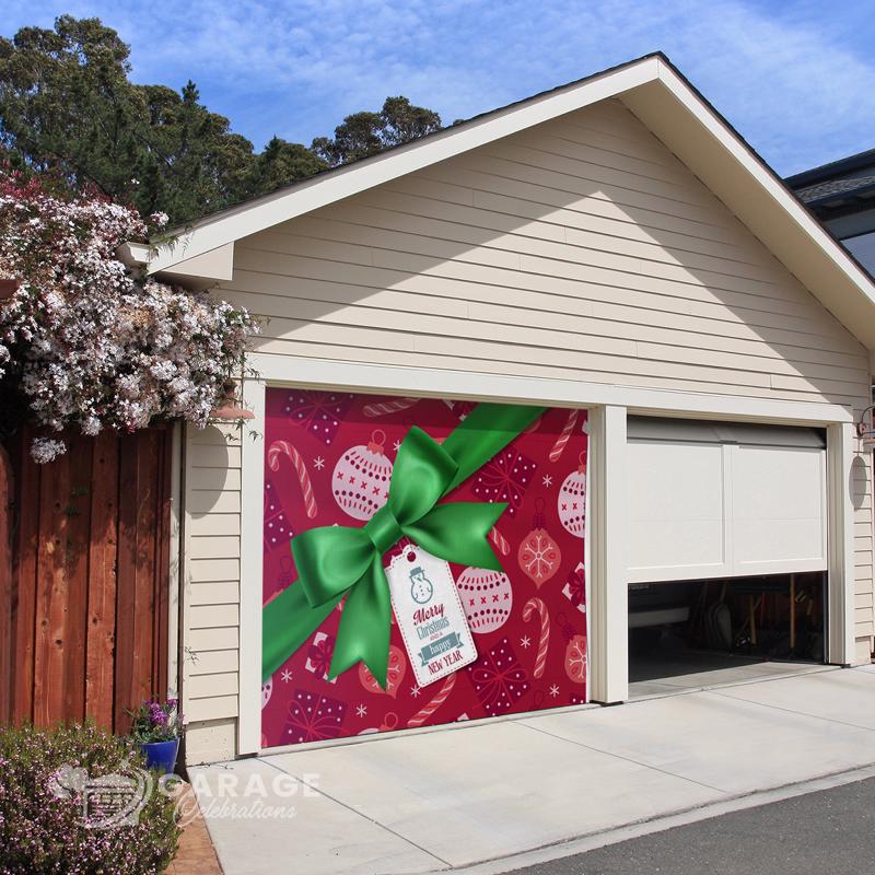 Garage Celebrations Merry Christmas and A Happy New Year 7 ft. x 8 ft. Garage Door Cover