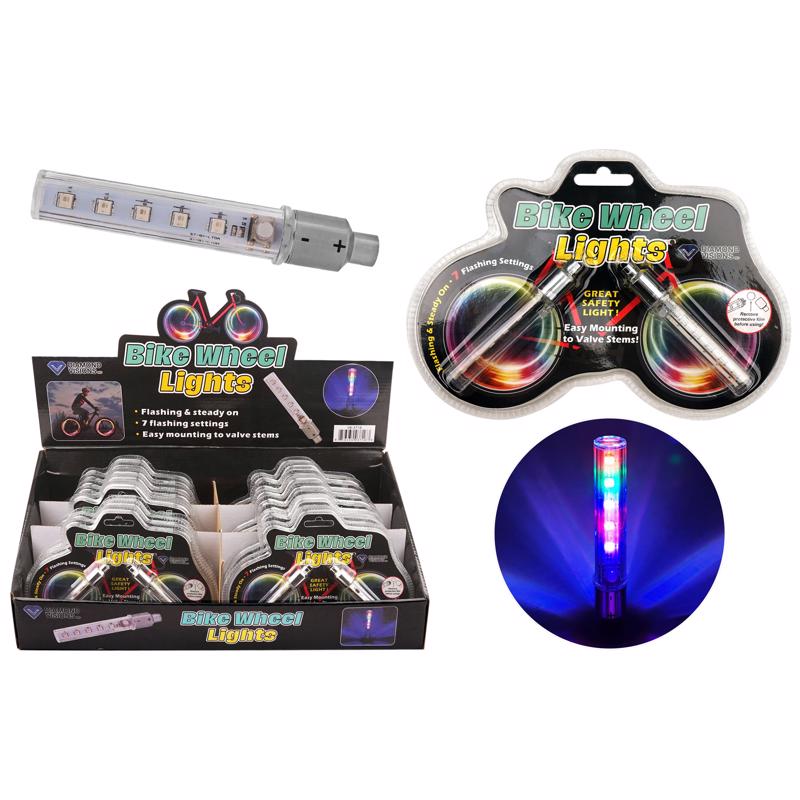 Diamond Visions Deluxe Bike Wheel Lights Multicolored 2 pc, Pack of 18