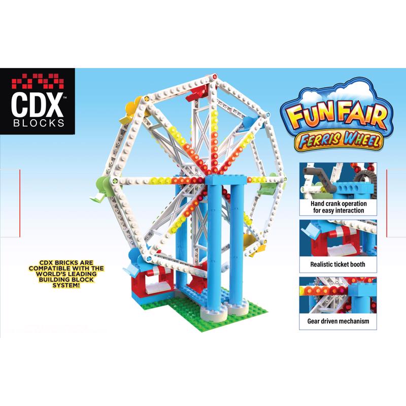 Coaster Dynamix CDX Blocks Fun Fair Brick Amusement Park Ride Kit Multicolored 227 pc