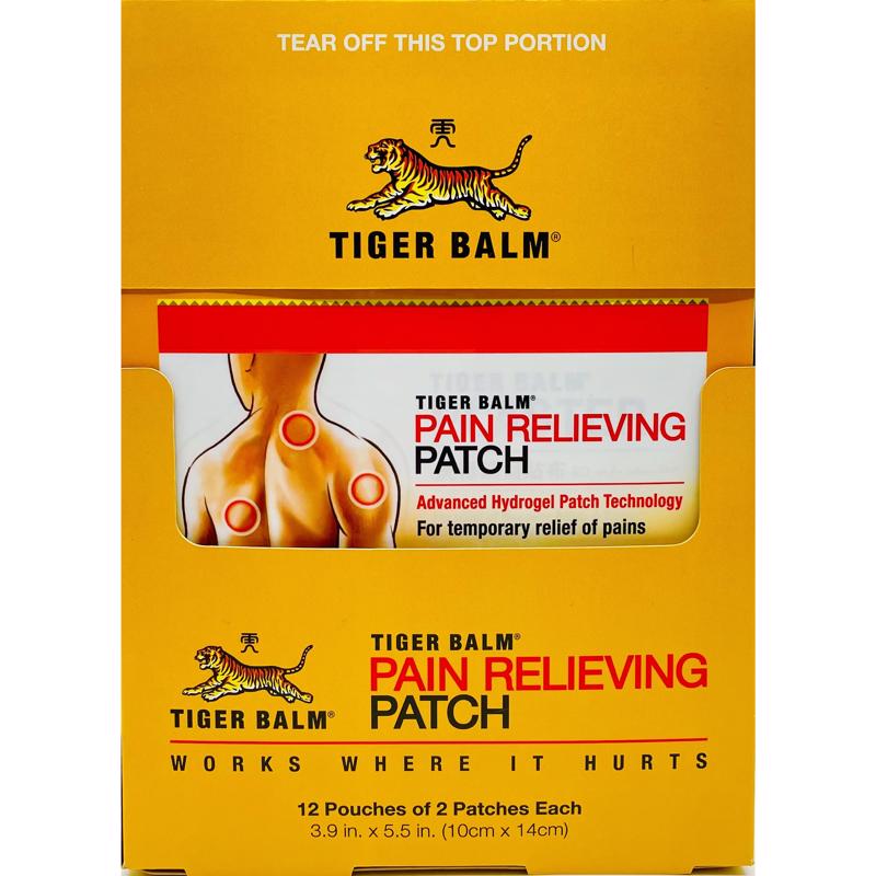 Tiger Balm Large Pain Relief Patch 2 pc 1 pk, Pack of 12