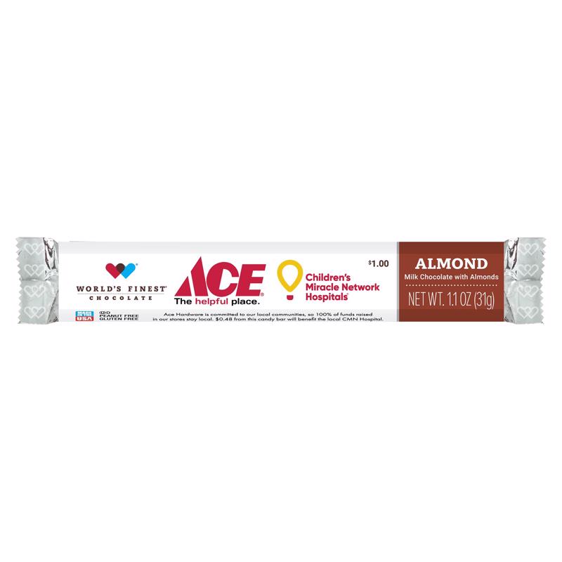 World's Finest Chocolate CMN Almond Candy Bar 1.1 oz, Pack of 60