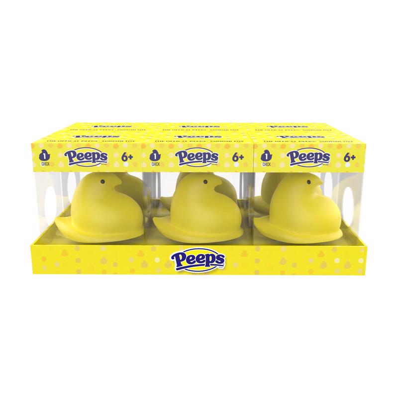 Peeps Squishy Chick Toy Yellow, Pack of 6