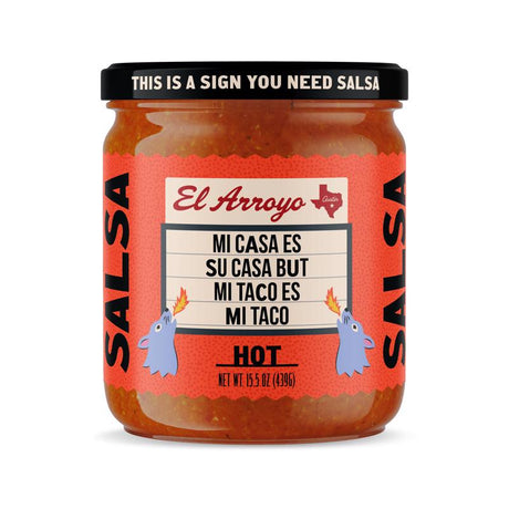 El Arroyo Hot Salsa 15.5 oz Jar, Pack of 6