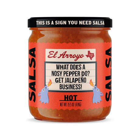 El Arroyo Hot Salsa 15.5 oz Jar, Pack of 6