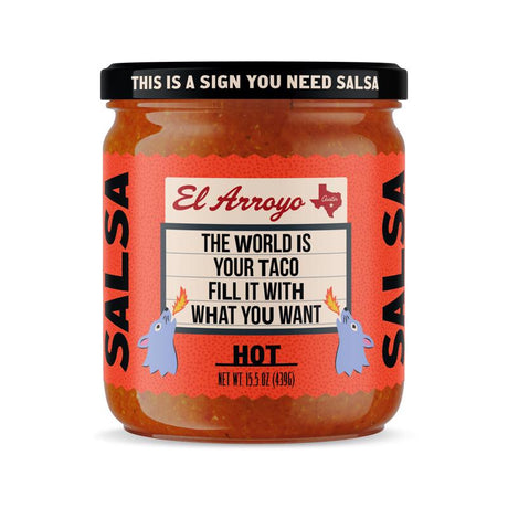 El Arroyo Hot Salsa 15.5 oz Jar, Pack of 6