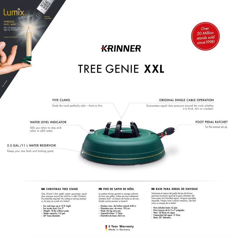 Krinner Tree Genie XXL Metal Real Christmas Tree Stand 12 ft.
