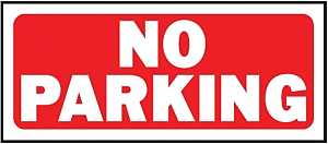 Hy-Ko 23002 Fence Sign, Rectangular, NO PARKING, White Legend, Red Background, Plastic, 14 in W x 6 in H Dimensions, Pack of 5