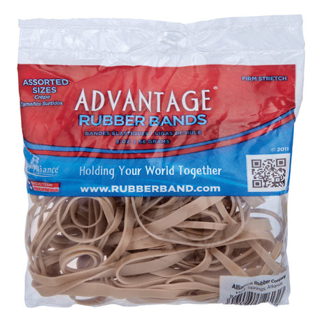 Alliance Rubber Advantage Assorted Sizes Rubber Bands 2 oz, Pack of 9
