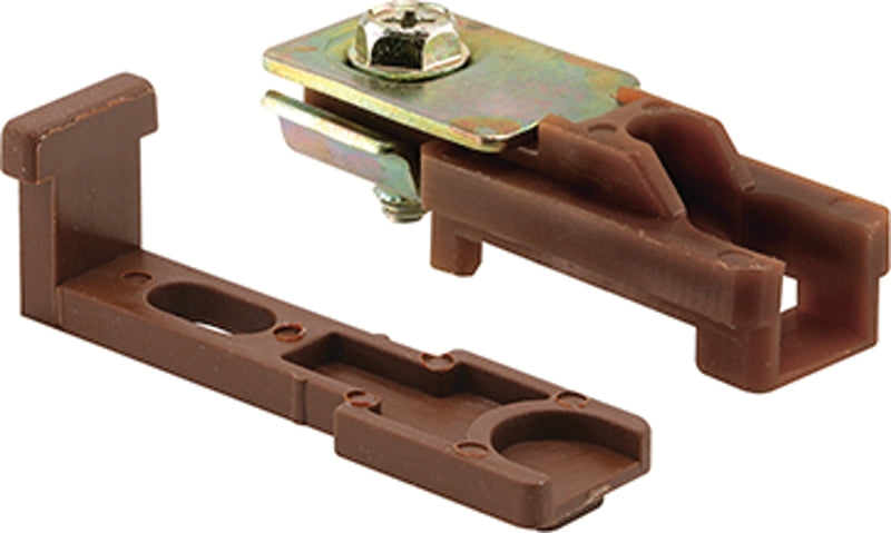 Prime-Line N 6710 Pivot Bracket, 2-3/16 in L x 5/8 in W Base, 5/8 in W x 11/16 in H Clip Dimensions, Plastic/Steel, Pack of 6