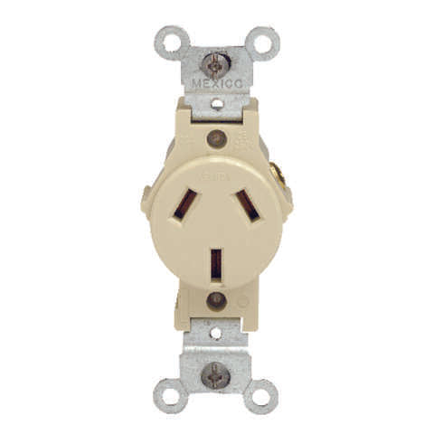Leviton 20 amps 125 V Ivory Outlet 10-20R 1 pk