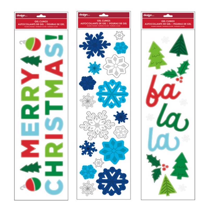 IG Design Multicolored Christmas Window Clings 3 in., Pack of 24