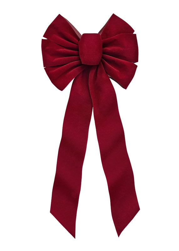 Holiday Trims Burgundy 7 Loop Christmas Bow 10 in., Pack of 12