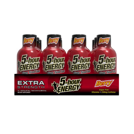 5-hour Energy Extra Strength Sugar Free Berry Energy Shot 1.93 oz, Pack of 12