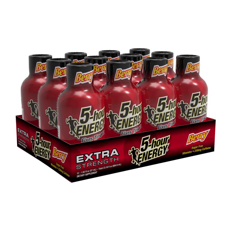 5-hour Energy Extra Strength Sugar Free Berry Energy Shot 1.93 oz, Pack of 12