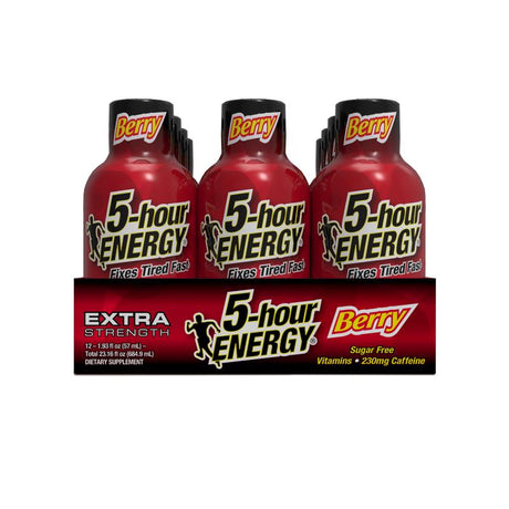 5-hour Energy Extra Strength Sugar Free Berry Energy Shot 1.93 oz, Pack of 12
