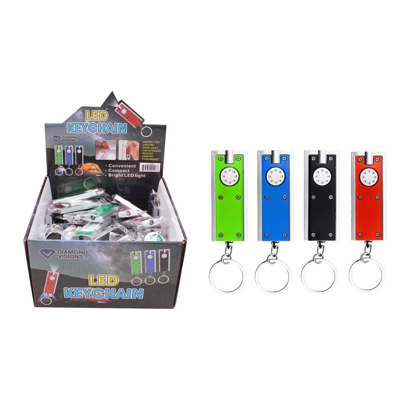Diamond Visions Plastic Assorted LED Keychain, Pack of 72