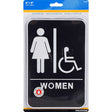 HILLMAN English Black Restroom Plaque 9 in. H X 6 in. W, Pack of 3