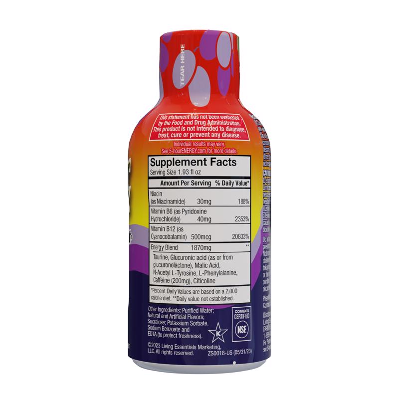 5-hour Energy Regular Strength Sugar Free Grape Energy Shot 1.93 oz, Pack of 12