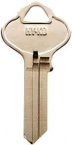 Hy-Ko 11010IN18 Key Blank, Brass, Nickel, For: ILCO Cabinet, House Locks and Padlocks, IN18 Key Number, Pack of 10