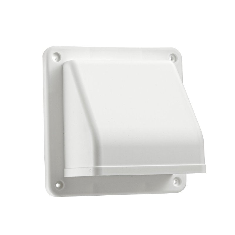 Lambro 1471W Hood Vent, 4 in Duct, Plastic Hood, White Hood
