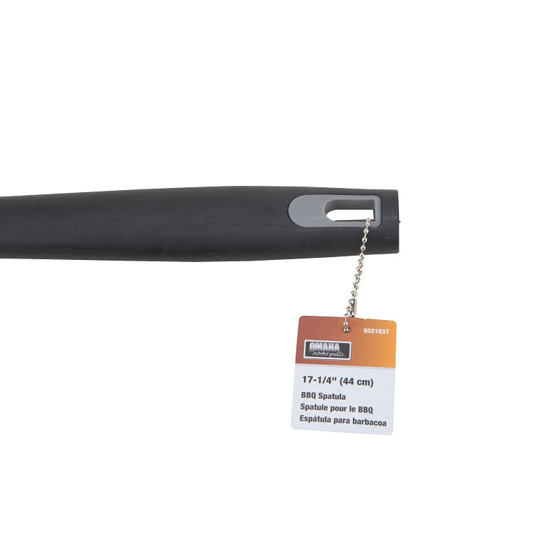 Omaha BBQ-22779-01 BBQ Spatula, 1.5 mm, Stainless Steel Blade, Stainless Steel, Plastic Handle, Straight Handle
