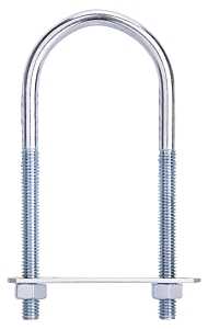 ProSource LR347 U-Bolt, 5/16 in Thread, 2-3/4 in L Thread, Steel, Zinc, Pack of 10