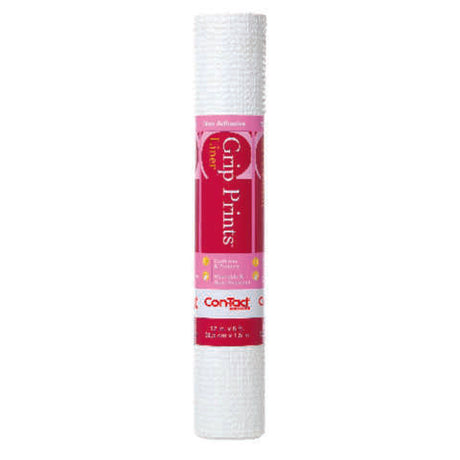 Con-Tact Grip Prints 5 ft. L X 12 in. W White Non-Adhesive Shelf Liner, Pack of 6