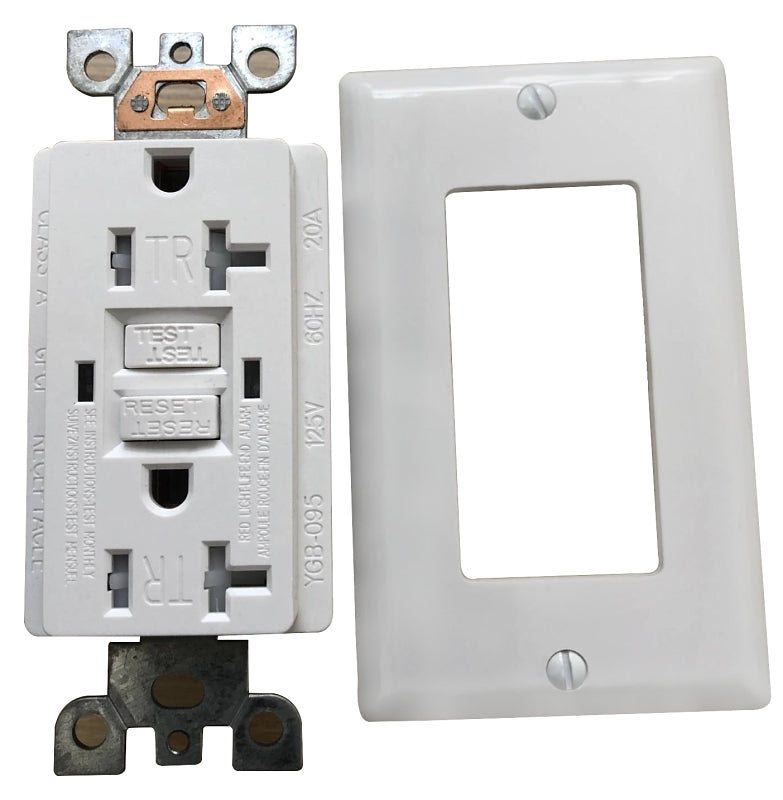 Genmax TR20WST GFCI Receptacle/Outlet, 20 A, White