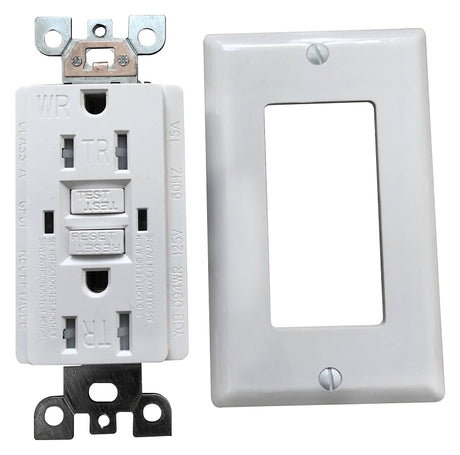 Genmax TRWR15WST GFCI Wall Receptacle, 15 A, White