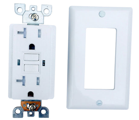 Genmax TRWR20WST GFCI Wall Receptacle, 20 A, White